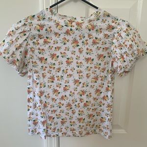 Industry floral tshirt with puff sleeves